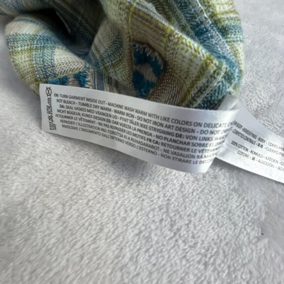 Ariat Retro Fit Mens Plaid Long Sleeve Button-Up Snap Shirt Medium Brown/Blue - Picture 7 of 12